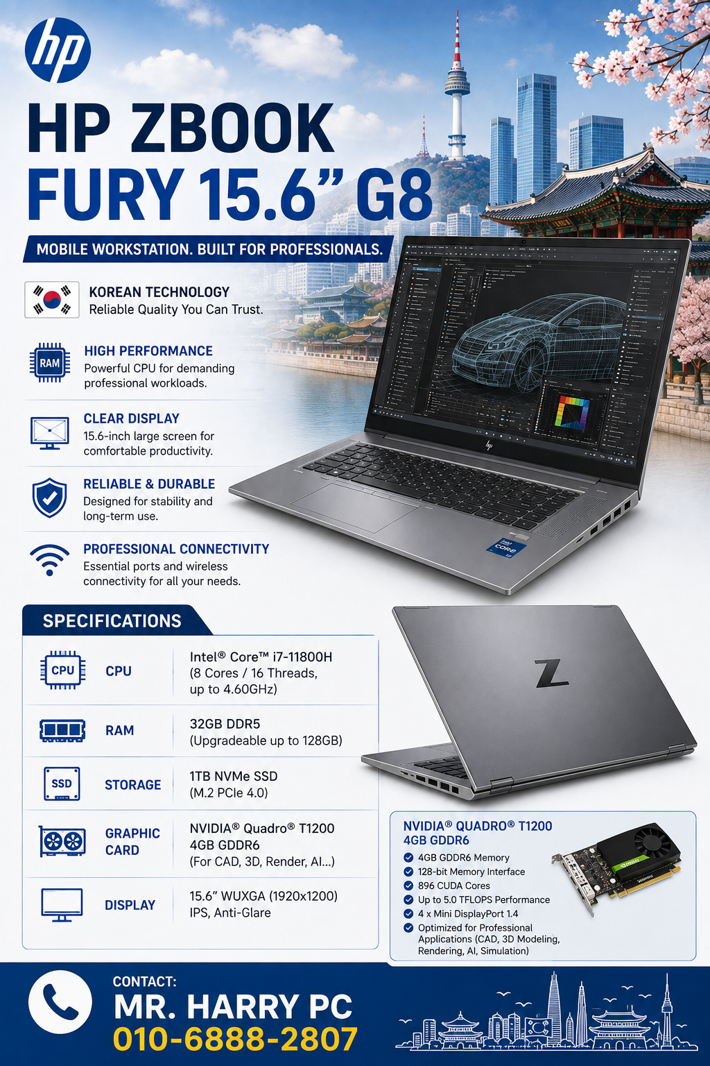HP ZBook Fury 15.6” G8